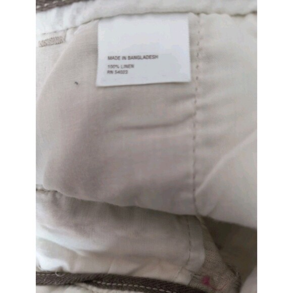 Old Navy Pants Mens 29X30 Khaki 100% Linen Straight Button Fly - Picture 7 of 7